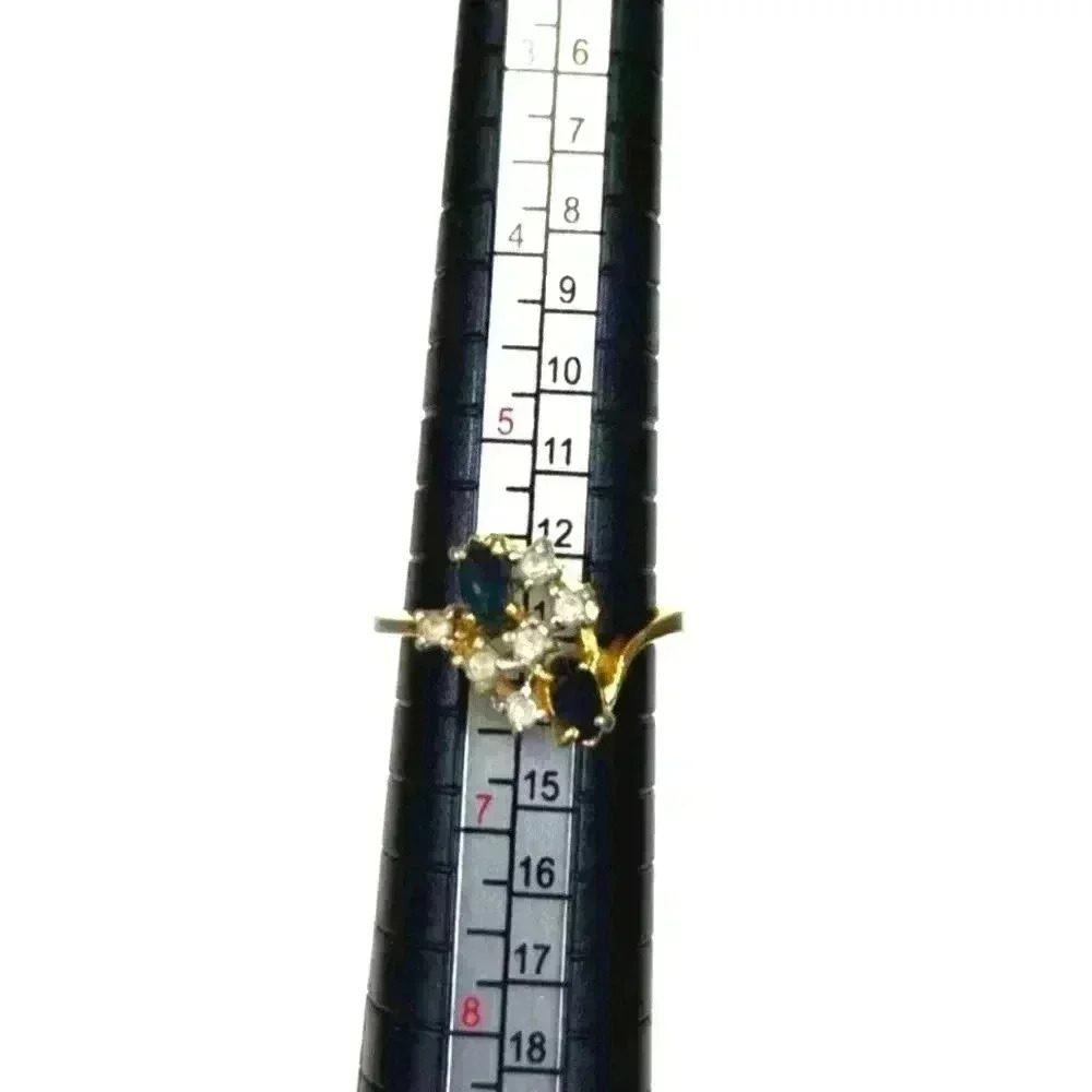 Vtg. 18K GE Oval Cut Sapphire Moissanite - Women's Size 6 - Used Con. - Picture 6 of 12